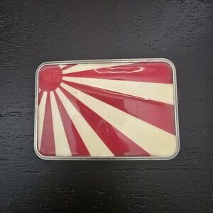 JAPAN RISING SUN ENAMEL BELT BUCKLE, 2 3/4" X 4" NEW OLD STOCK